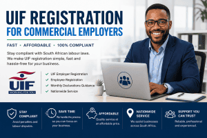 UIF registration for commercial employers in South Africa with professional business consultant