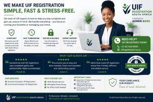 Professional UIF registration support services in South Africa by Admin Boss for domestic and commercial employers